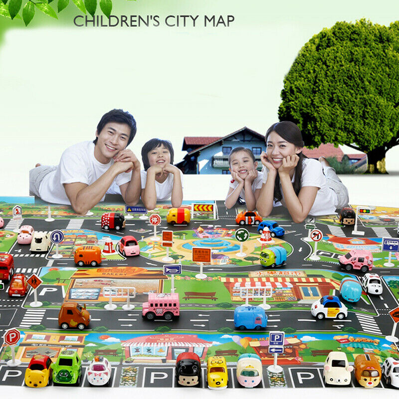 Large City Traffic Car Park Mat Developing Baby Crawling Mat Play Game Mat TBDA