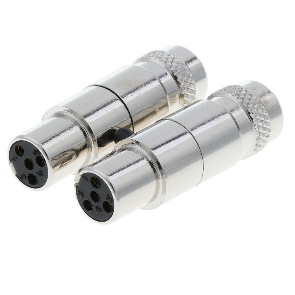 1 Pair(2 Packs) 4-Pin Mini XLR 5mm Socket Head Female Audio   Connector Set