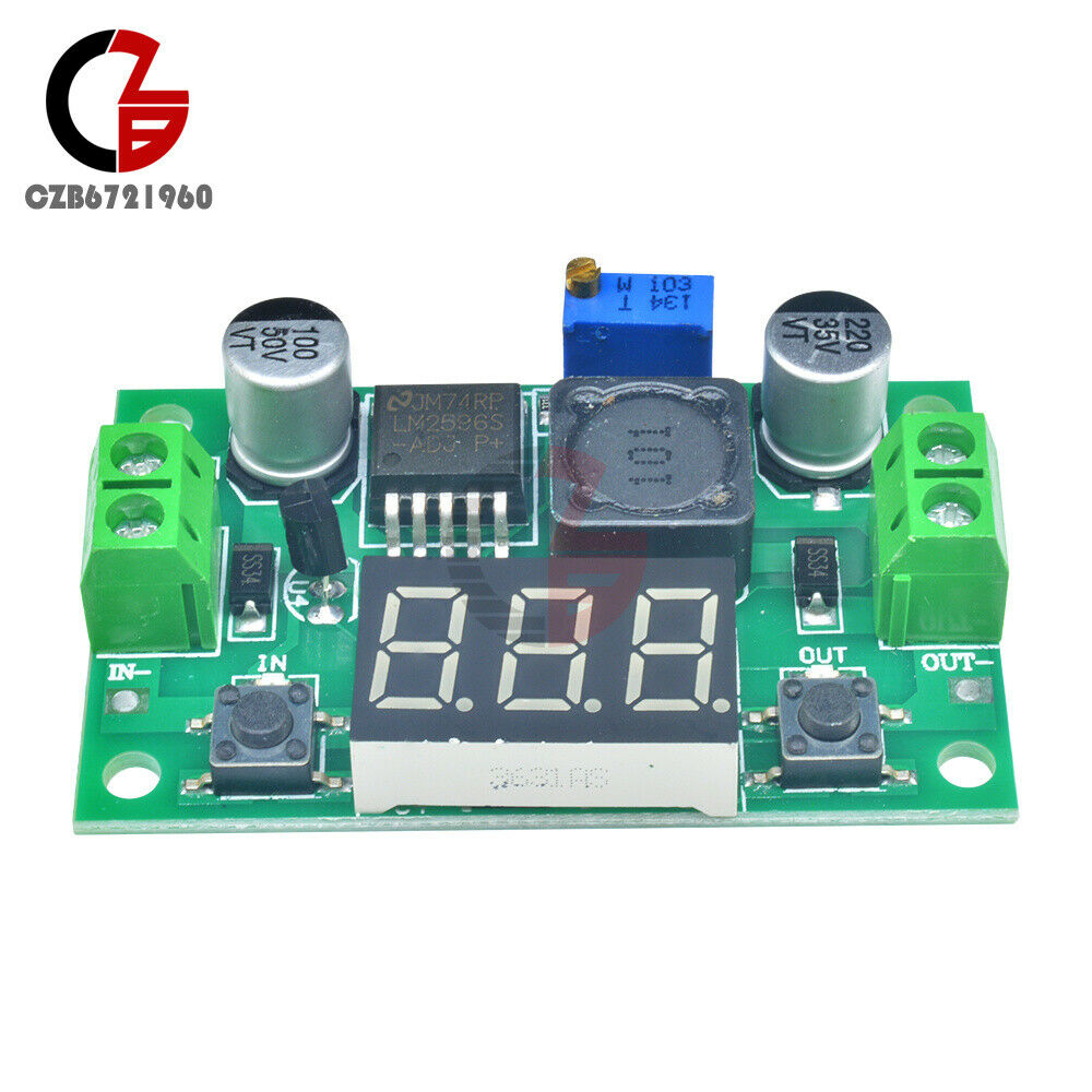 5pcs DC Buck Step Down Converter Module LM2596 Voltage Regulator + Led Voltmeter