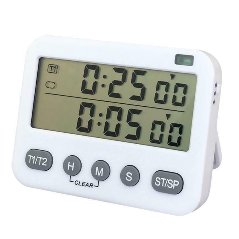 Magnetic Countdown Timer w/ Seconds Dual Digital Timer LCD Big Digits