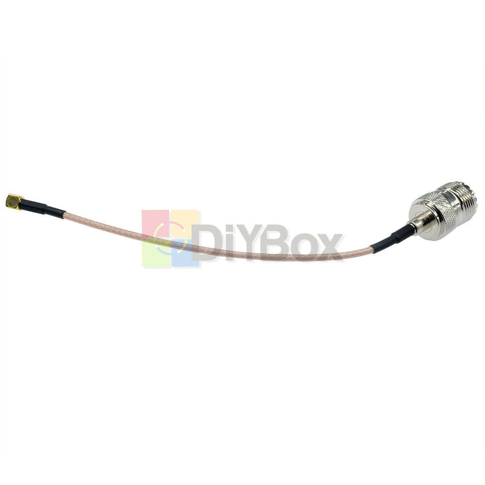 15CM UHF SO239 Female Jack to MCX Male Right Angle RG316 Pigtail RF Cable
