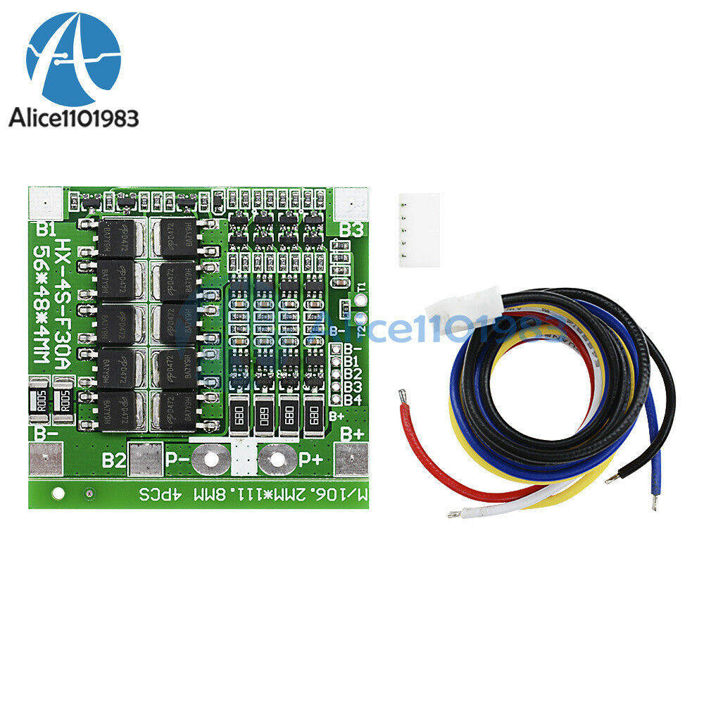 4S 30A 14.8V Li-ion Lithium 18650 Battery BMS PCB Protection Board Cell Balance