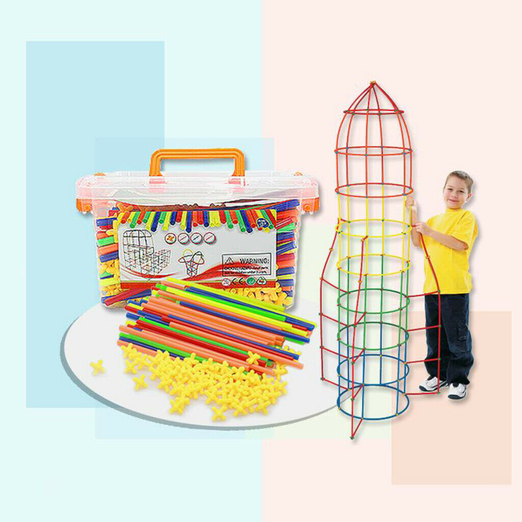 Interlocking Toys Educational Straw Fort Building Blocks Game Kids Gift