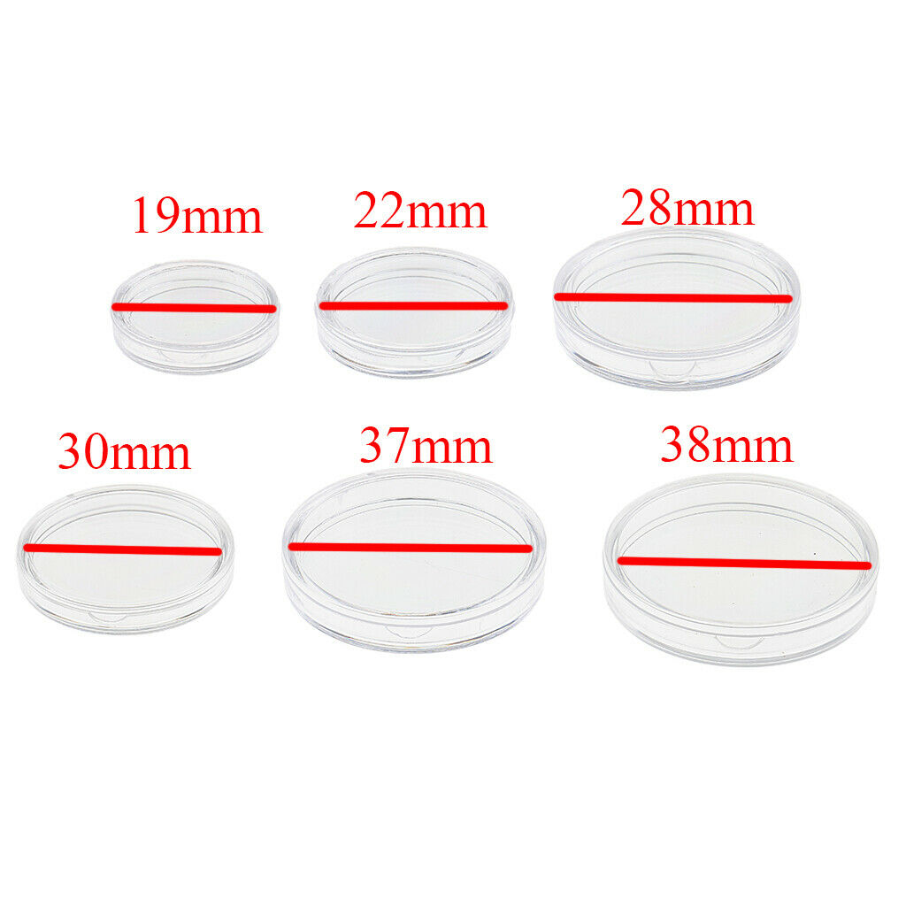 100Pcs Memorial Coin Storage Display Capsules Holders Case Storage 28mm