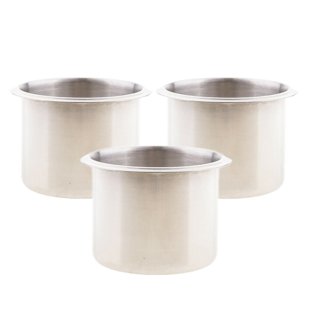 Stainless Steel Recessed Cup Drink Holders for Marine Boat RV Camper 68x55mm
