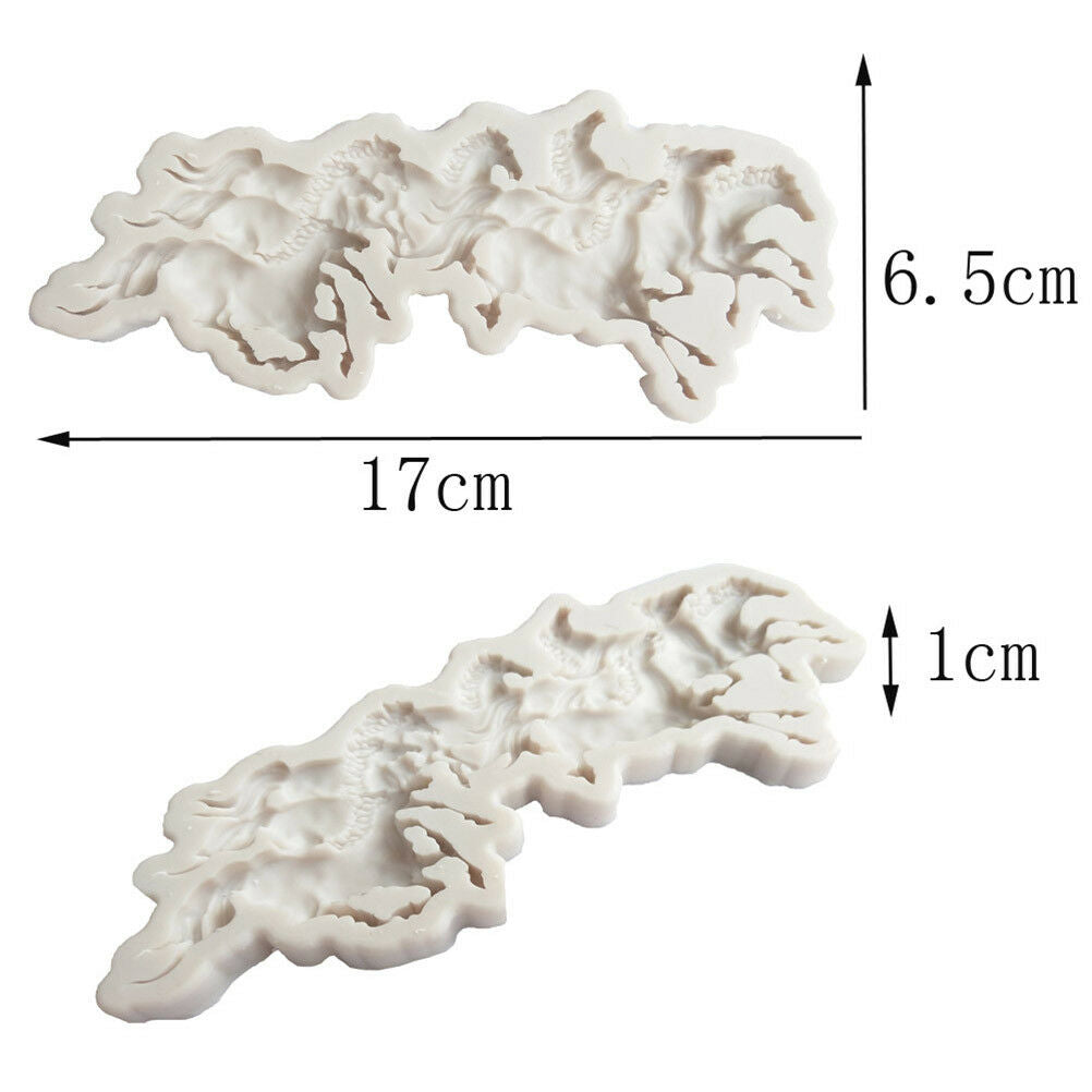 Pentium Horses Silicone Fondant Mold Cake Chocolate Gumpaste Mold Baking T.l8