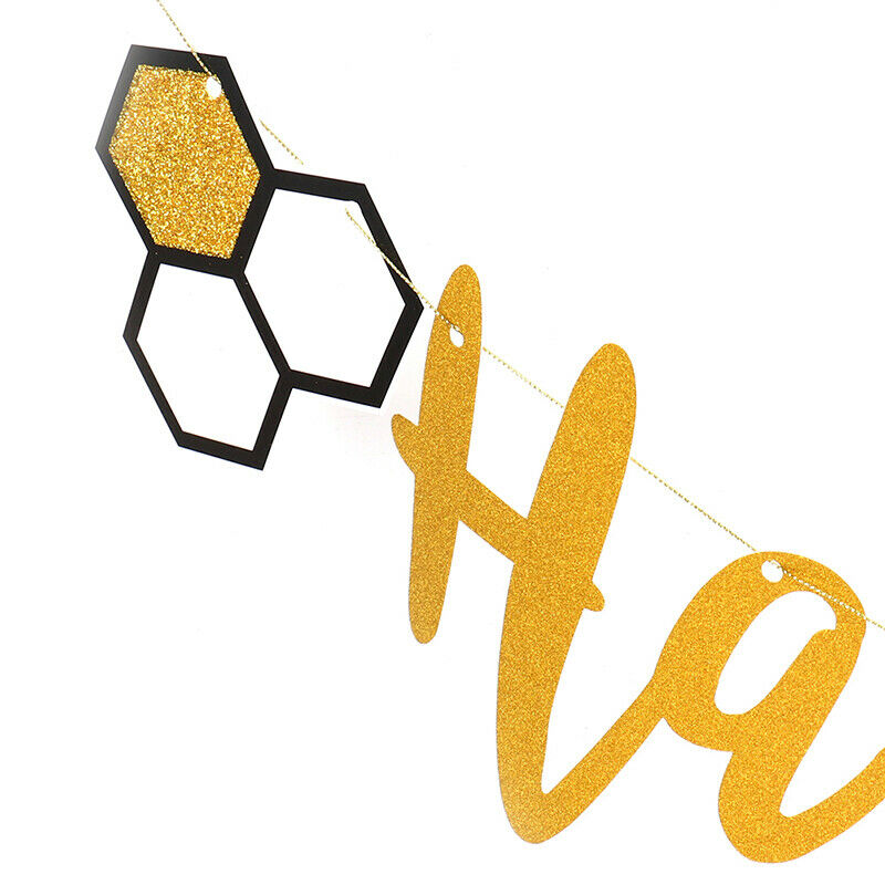 Happy Birthday Bee Banner Garland with Bee and Beehive Party Suppli.l8