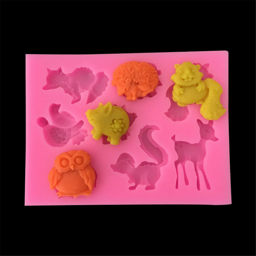 Animal Chocolate Silicone Mold Fondant Molds Squirre Deer Mould Cake Tool.l8
