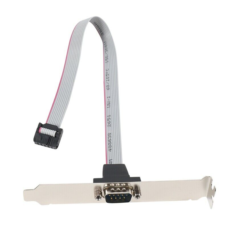 1 Port 28cm DB9 Serial Port Bracket to 10 Pin Header - Low Profile (PLATE 9M16D4