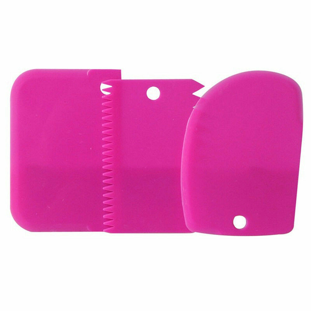 3PCS Plastic Dough Icing Fondant Scraper Cake Decorating Baking Pastry Tools