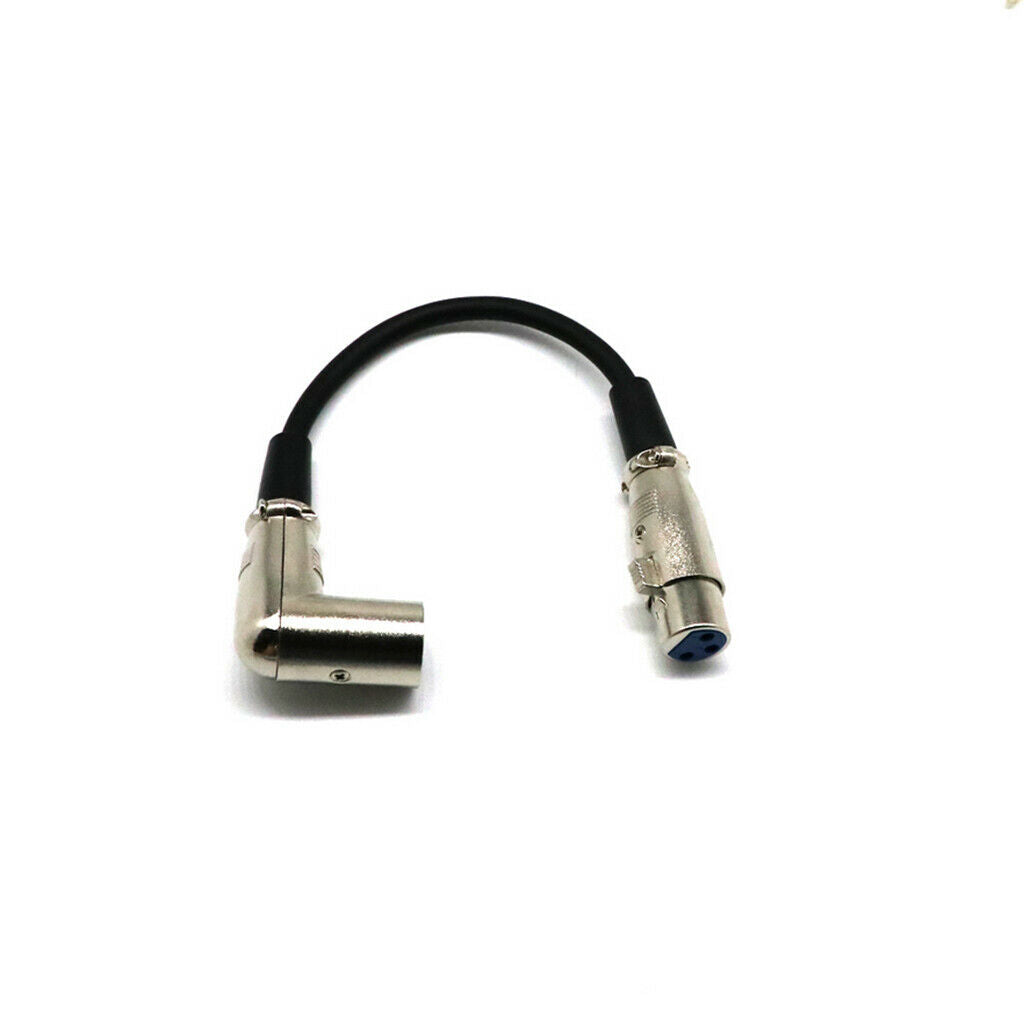 2X 1ft XLR Female to Right-Angle Male Microphone Audio Extension Cable