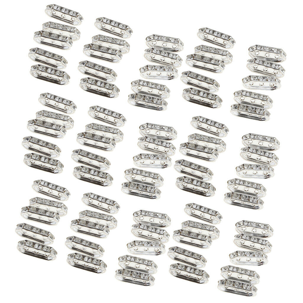 100Pcs Rhinestone 3 Holes Spacer Beads Charms Beads For Choker Bracelet Necklace