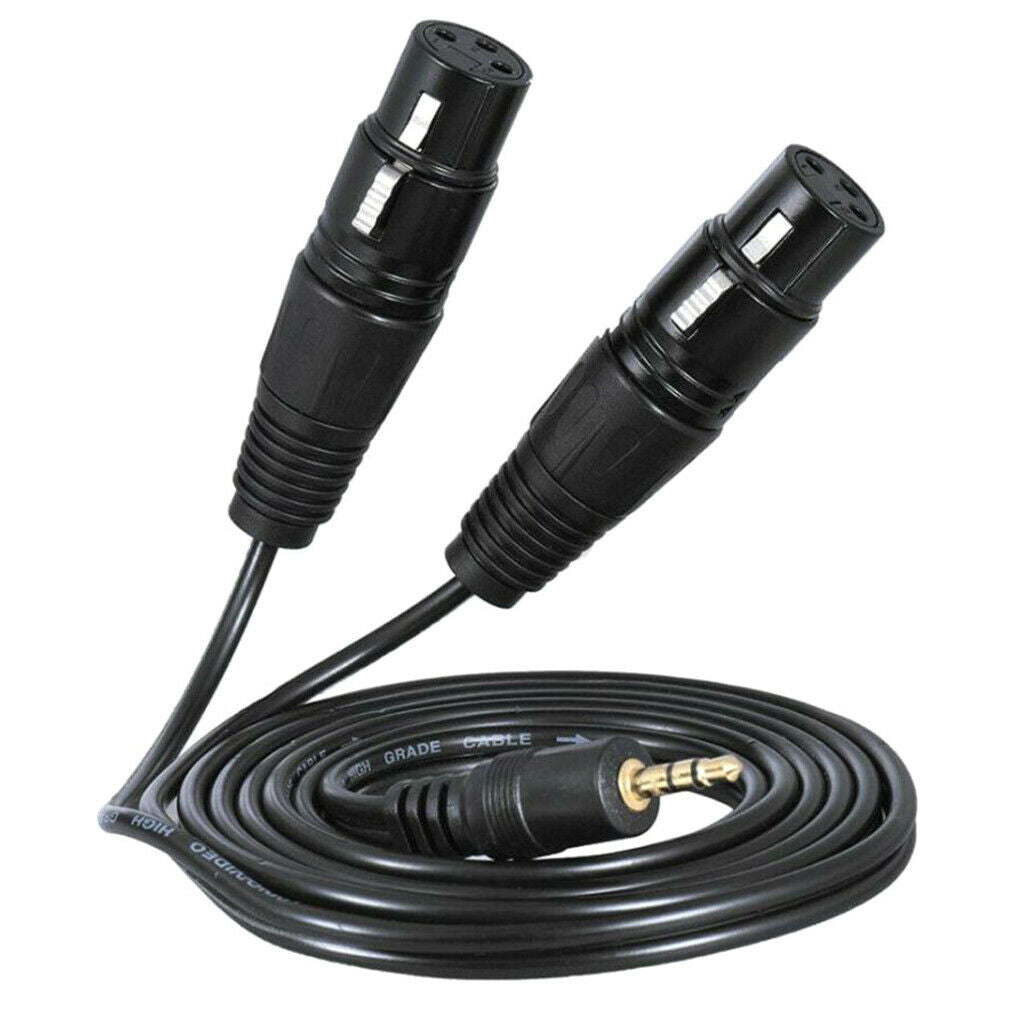 3.5mm TRS Male to Double XLR Female Balanced Interconnect Audio Cable 1.5m