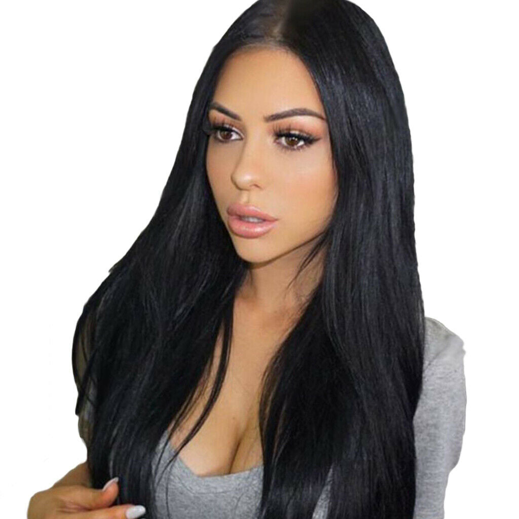 Women's Long Wig Natural Straight Full Wig, Black Like Human Hair
