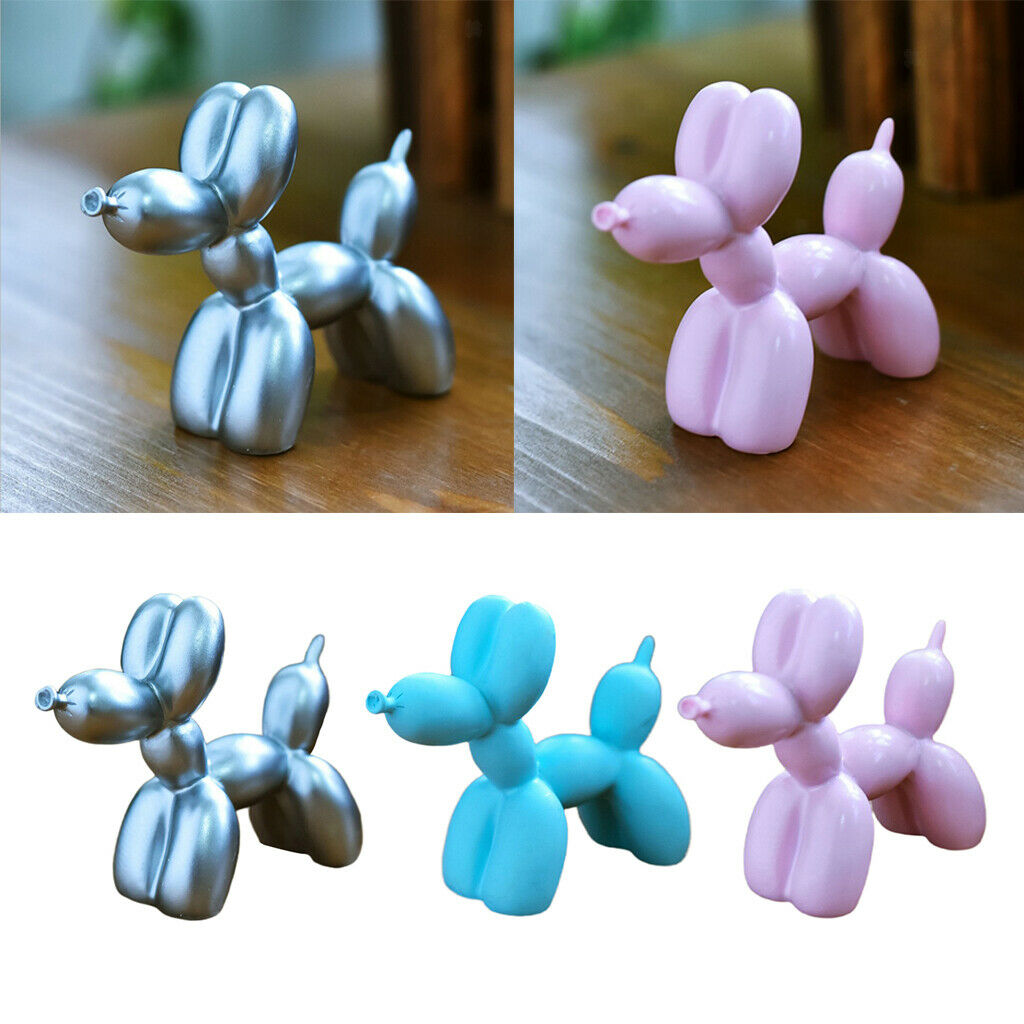 3pcs Balloon Dog Home Decor Ornament Collectibles Delicate 7.5x3.5x9cm