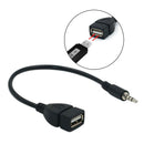 3.5mm Male Audio AUX Plug to USB Female Adapter Cable Cord for Car AUX Port
