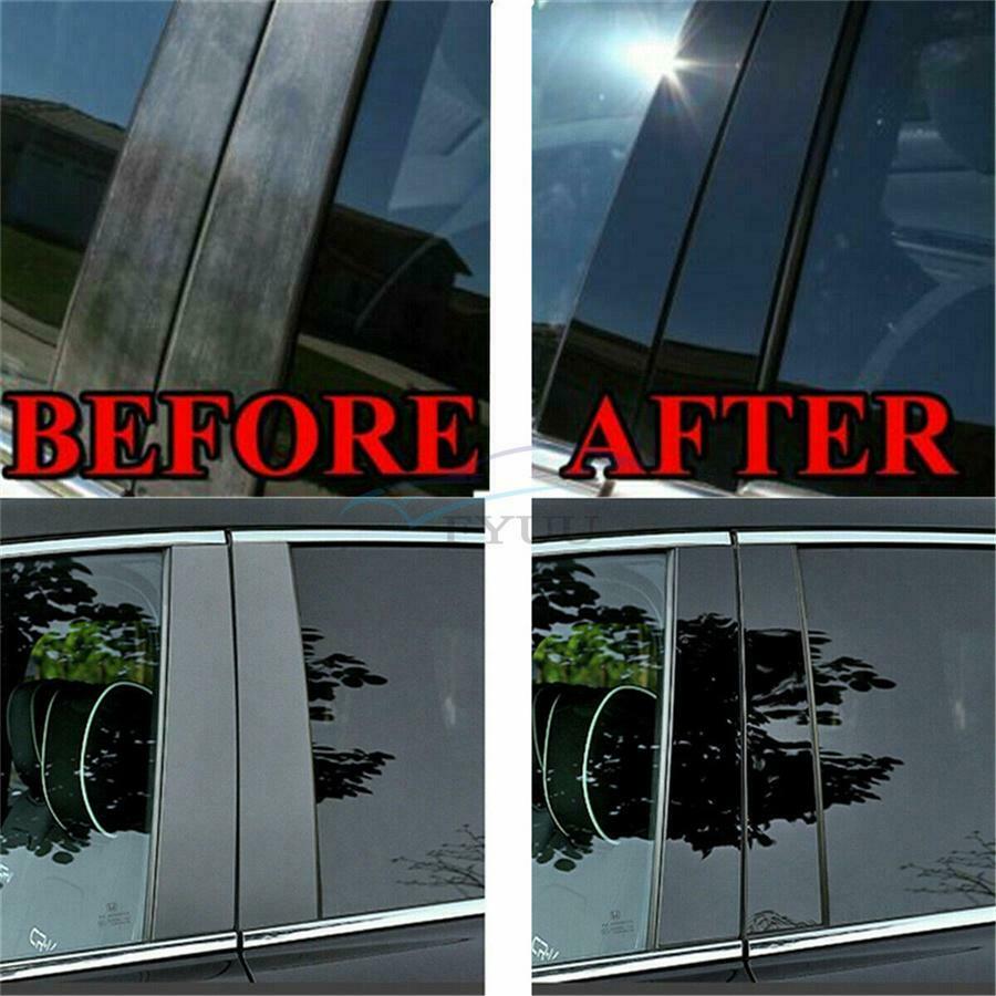 6 × Car Front Rear Side Door Window Black Decoration Strip For Kia Forte 2019-21