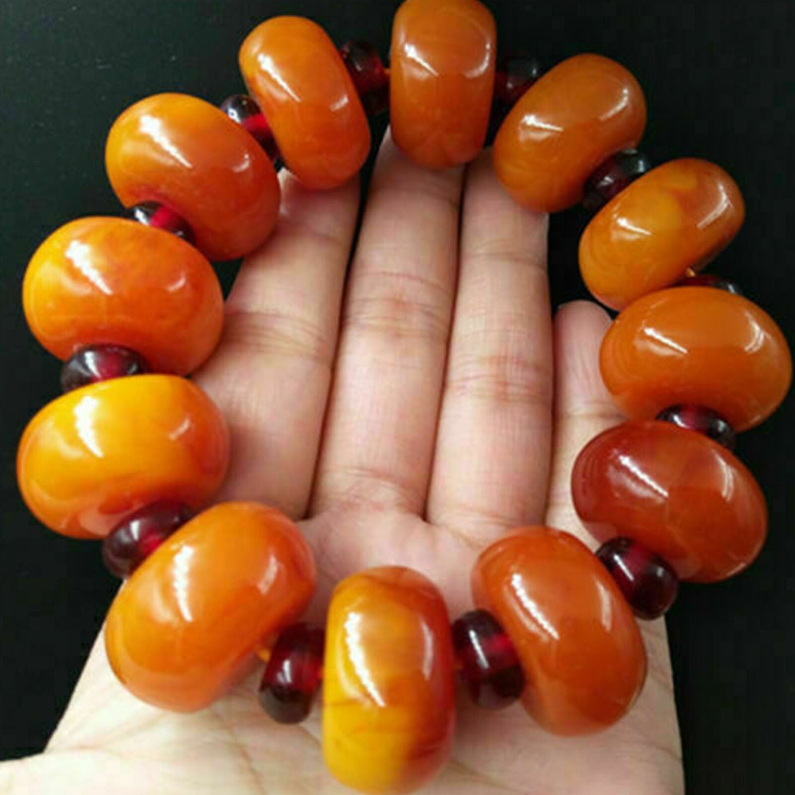 Fashion Old beaded bangle amber bracelet beeswax Fine Bracelet AAA