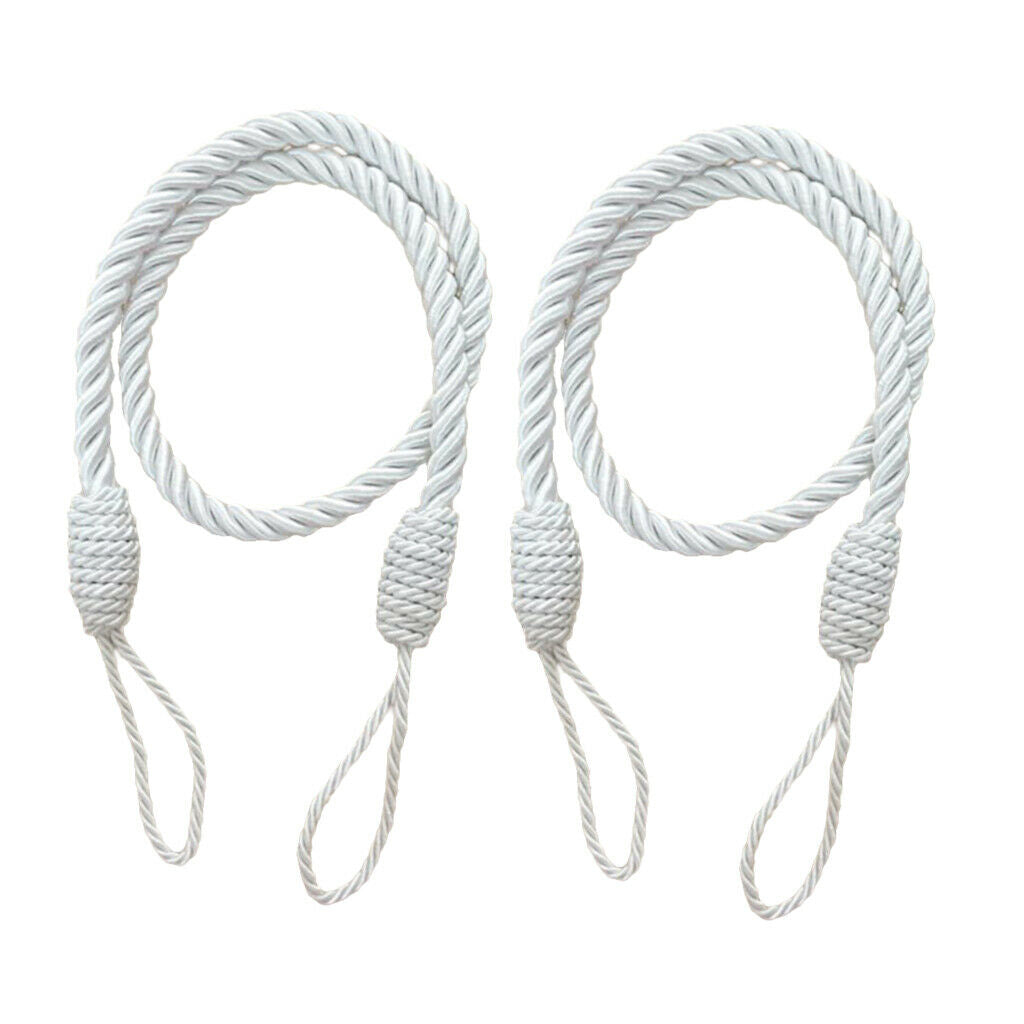 4 Units White Home Decor Tassel Curtain Closures 1