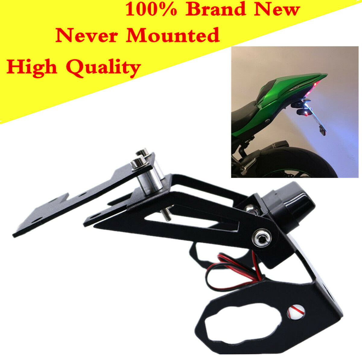 3mm Aluminum Plate License Plate Holder w/ LED Light For KAWASAKI Z900 2017-2019