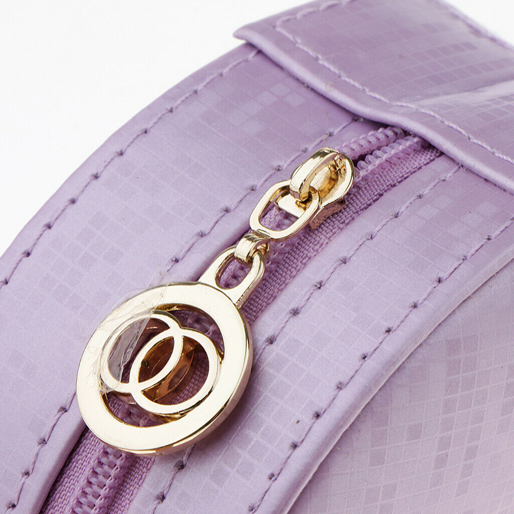 Portable Travel PU Leather Round Earrings Rings Ear Stud Jewelry Box Storage
