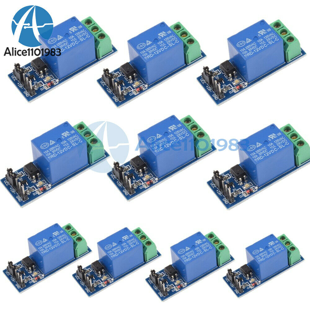 10PCS 12V 1-Channel Relay One Module Optocouple Board Shield For PIC AVR Arduino