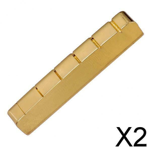 2X 6 String 43mm Slotted Brass Nut for LP EPI Electric Guitar Replacement Parts