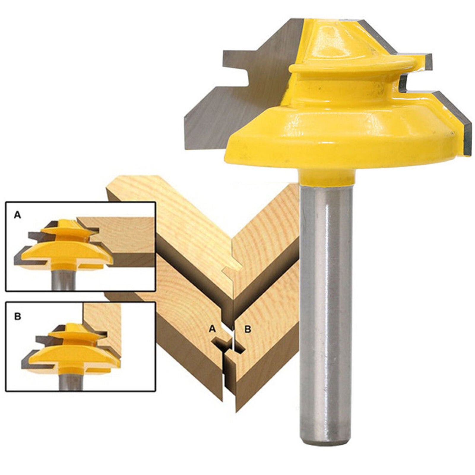1/4"Woodworking Plywood Router Bit High-End 45-Degree Mortise Cutter