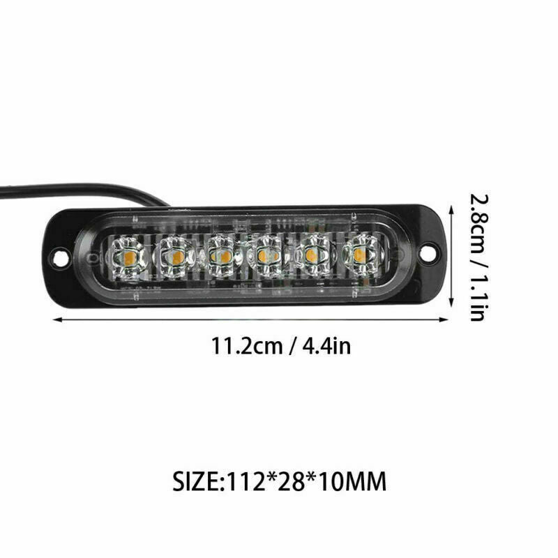 4Pcs Car Tow Truck Strobe 6 LED Light Emergency Hazard Flashing Warning Lights