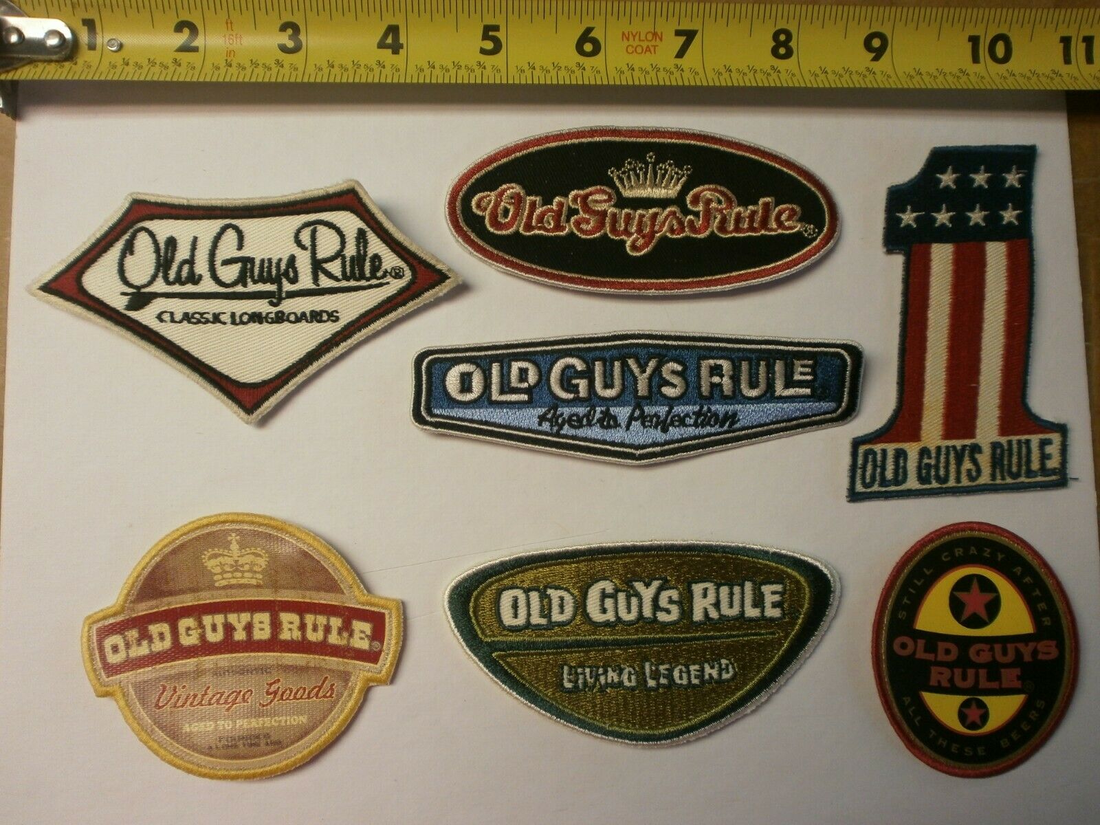 7 OLD GUYS RULE  EMBROIDERED FABRIC PATCHES  YOU GET ALL 7 AS PICTURED