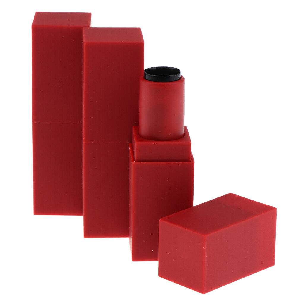 3x 12.1mm Empty Lipstick Tube Lip Balm Container DIY Cosmetic Makeup Tubes Red