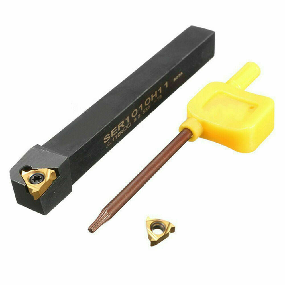 10Pcs 11ER AG60 Threading Insert + SER1010H11 10mm Lathe CNC Cutting Tool Holder