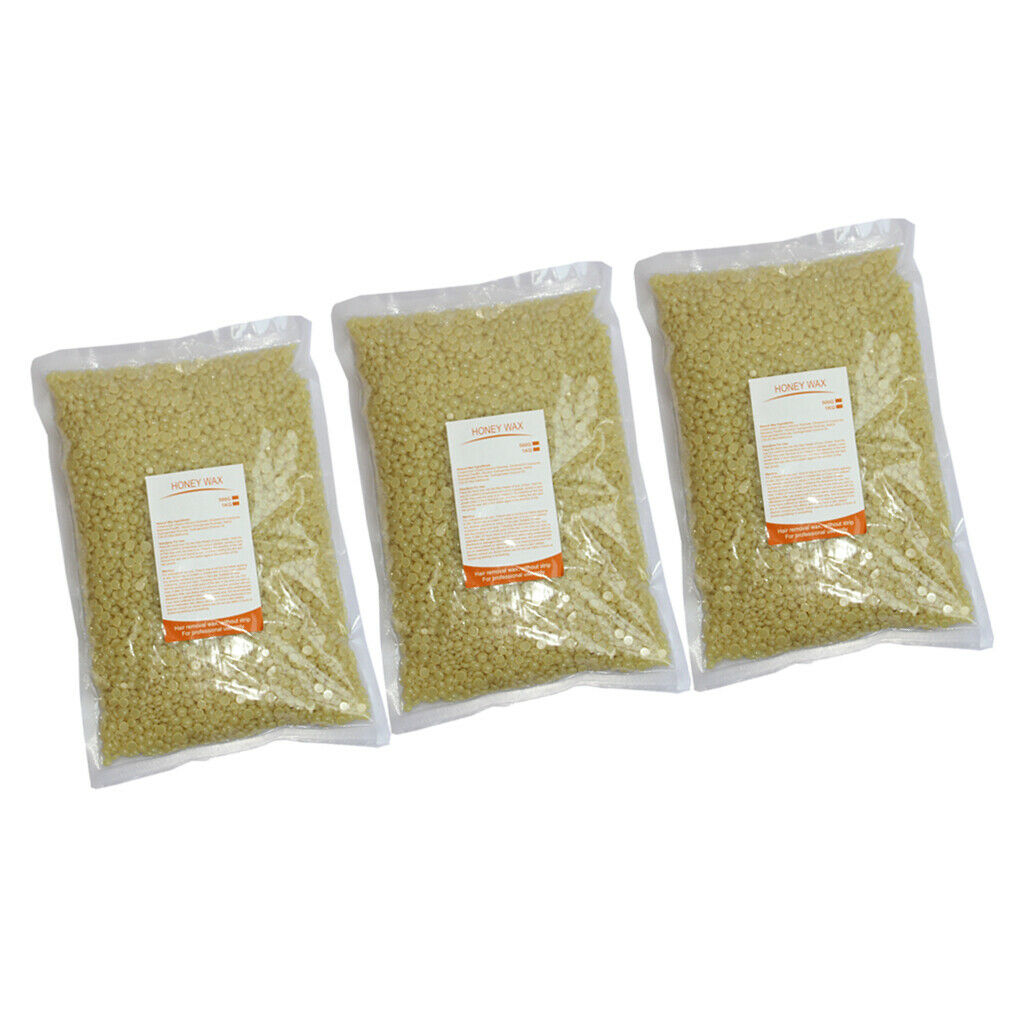 3 Bags 17.5Oz Hard Wax Beans Hair Removal Depilatory Home Back Bikini Waxing