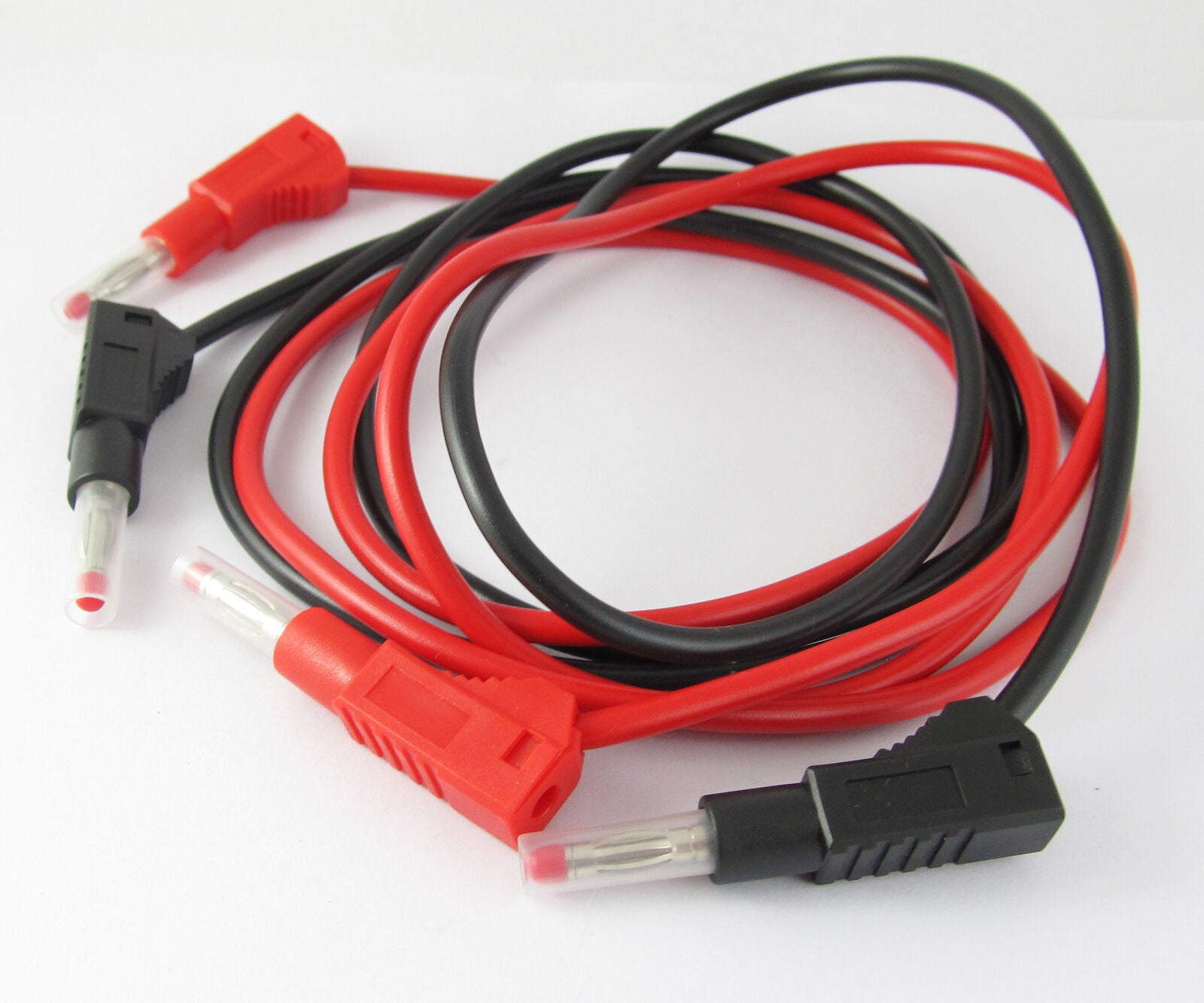 1.2M Dual Transparent Flexible Insulated Stackable 4mm Banana Plug Silicon Cable