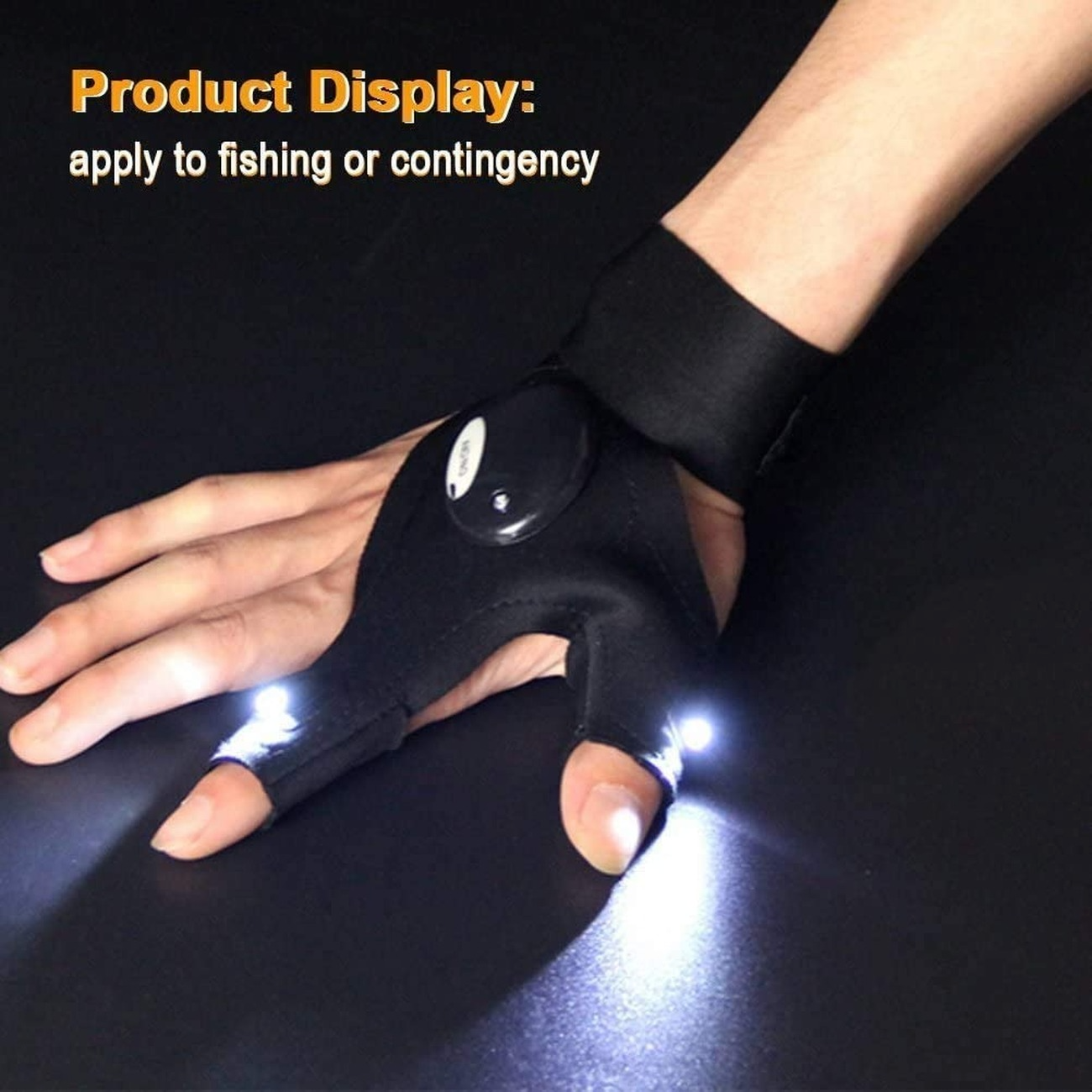 Flashlight Gloves Fingerless LED for Working in Darkness Places Fishing Repair