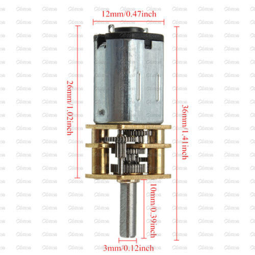 DC 6V 30RPM Micro Speed Reduction Gear Motor with Metal Gearbox Wheel N20