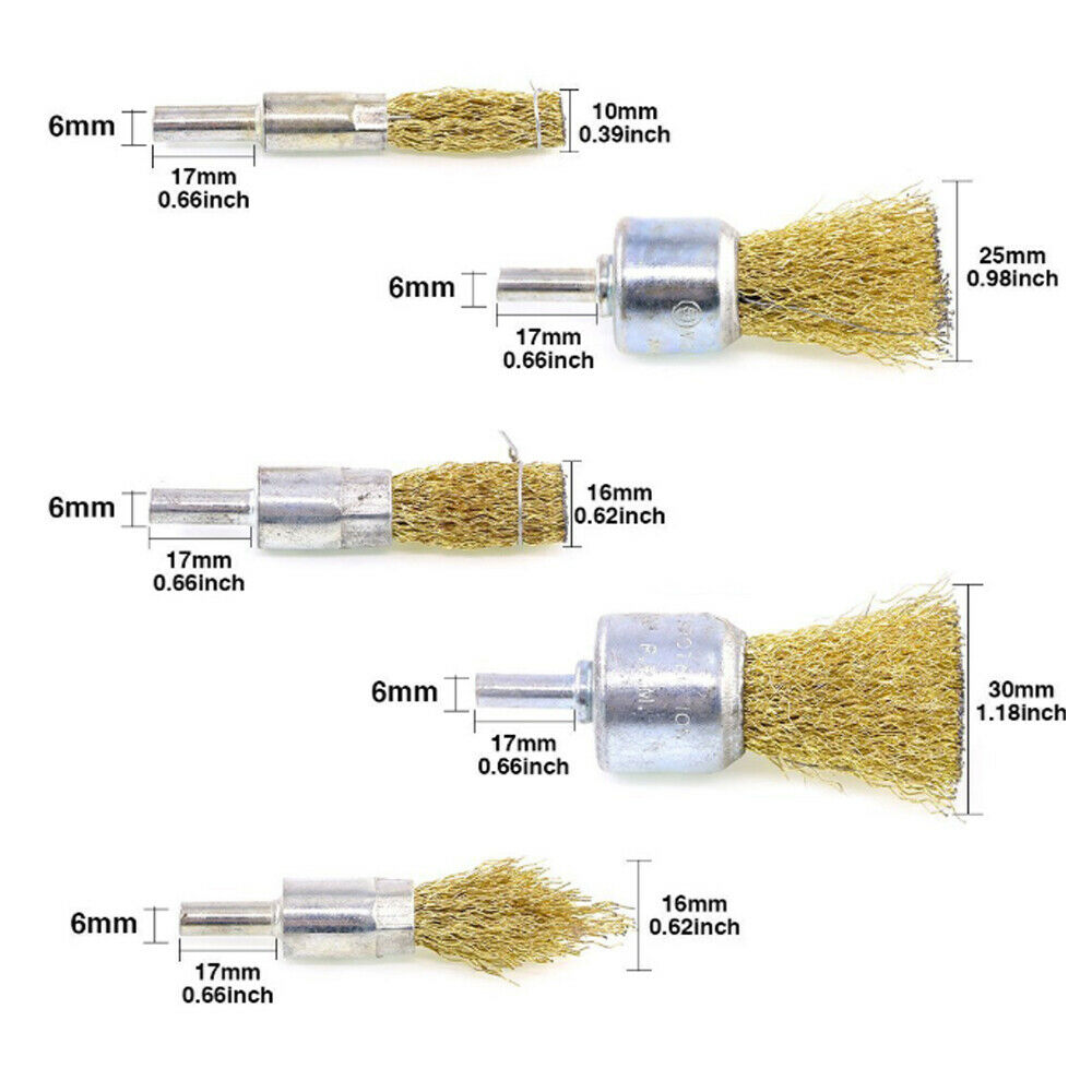 9pcs Steel Wheel Pen Cup Wire Polishing Mix Brush Set for Dremel Rotary Tool