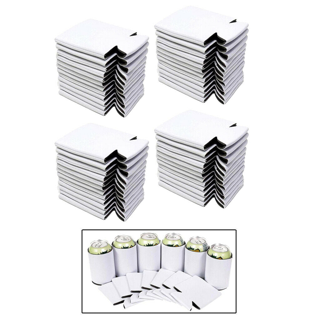 40pcs Blank Neoprene Beer Can Coolers Sleeves Drink Caddies for BBQ Camping