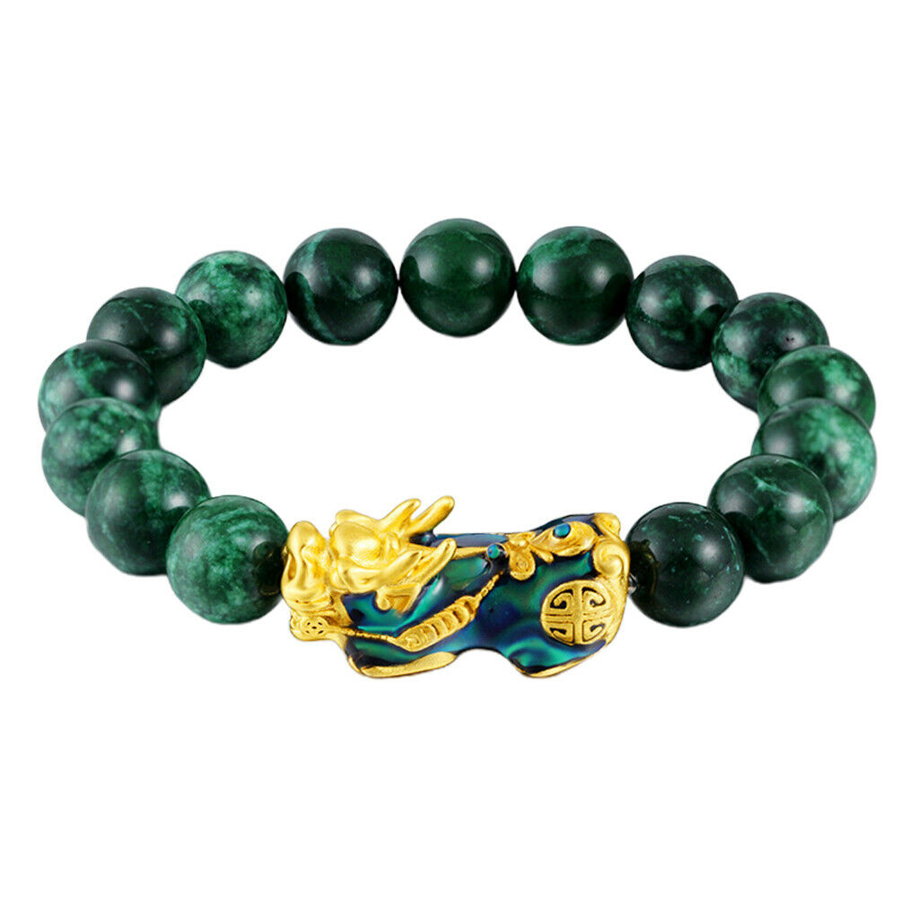 3pack Chinese Feng Shui Obsidian Pixiu Alloy Bracelet Attract Wealth Jewelry