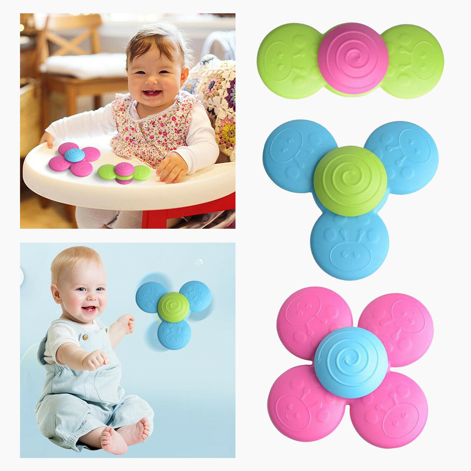 Suction Cup Spinning Top Table Game Baby Sucker Gyros Toys Fridge Magnet
