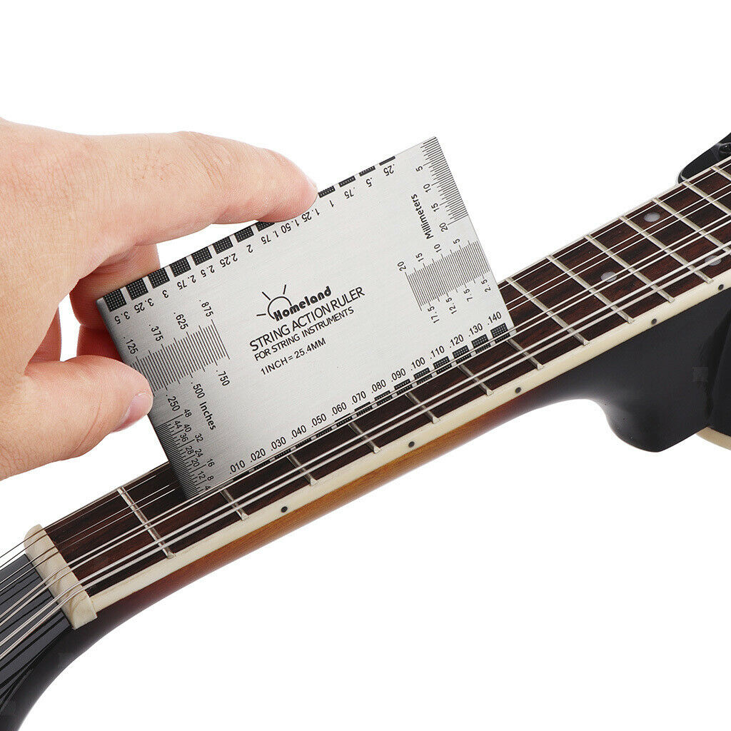 Electirc Guitar Stainless Steel CNC String Neck Ruler Measure Tool Kit
