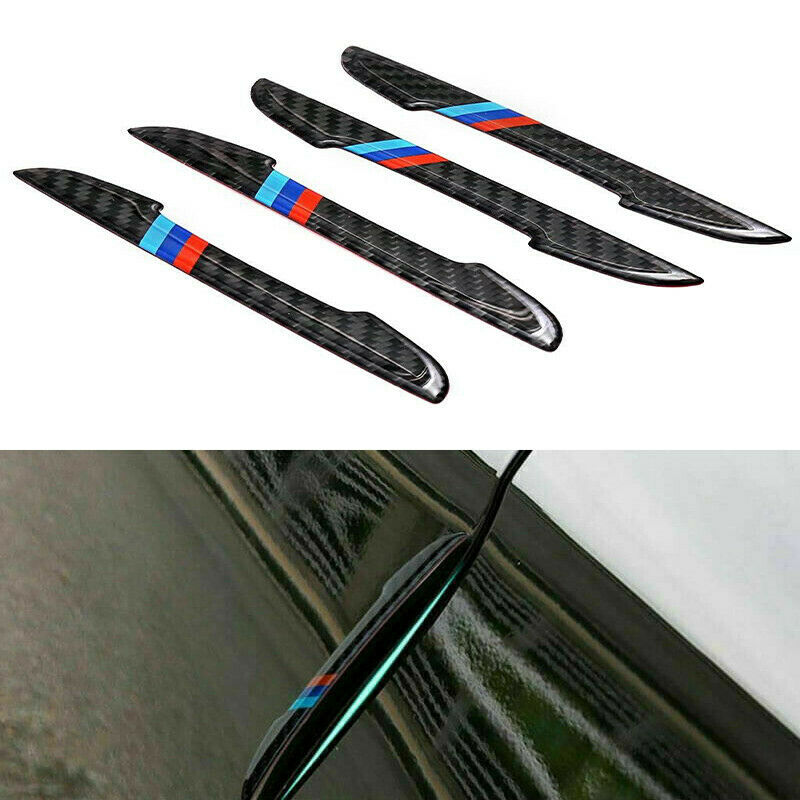 4x Carbon Fiber Car accessories Door Scratch Bumper Scuff Trim Stickers for BMW