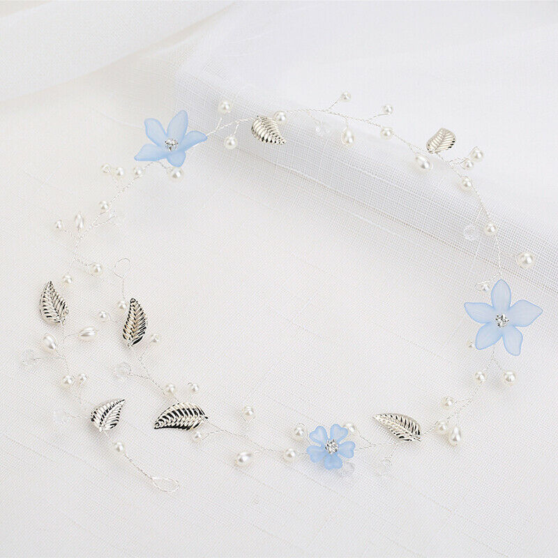 Girl Light Blue Flower Hairband Headdress Bridal Wedding Headband Women P.l8