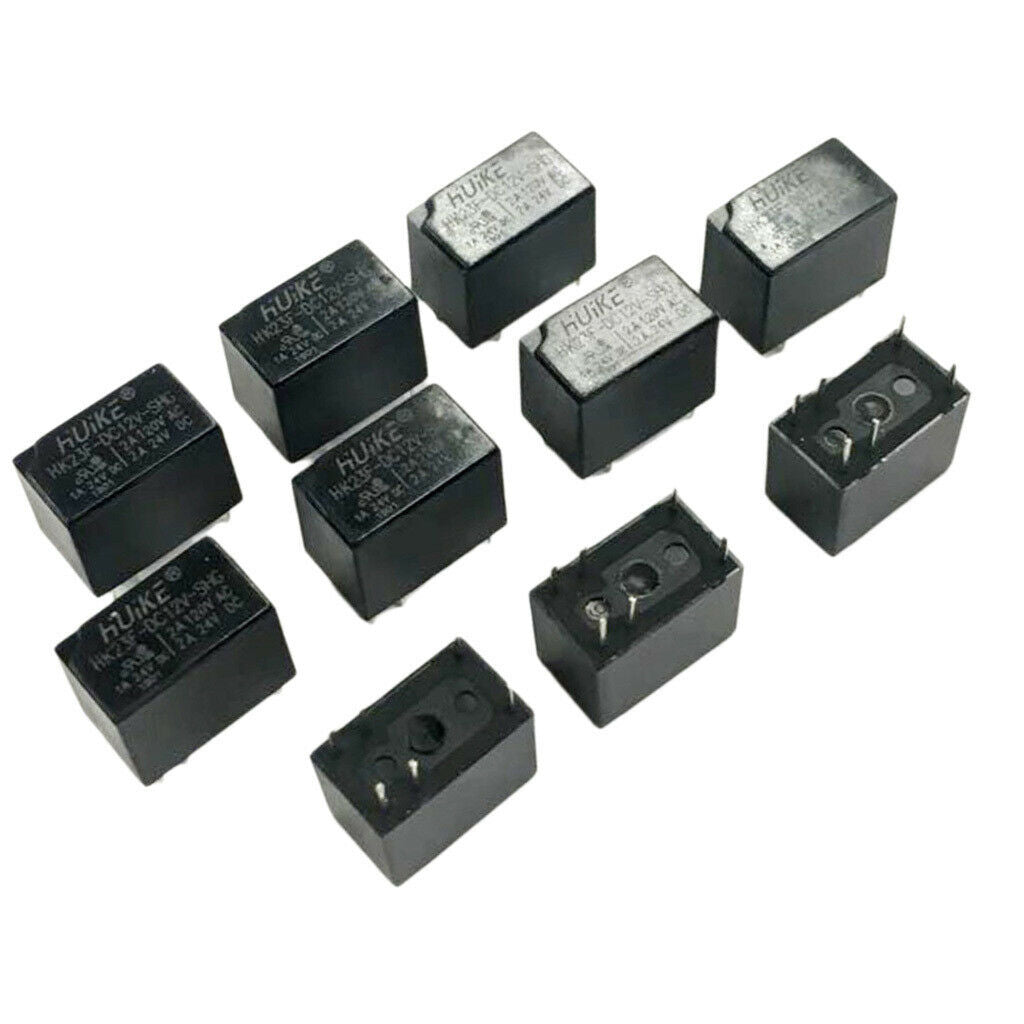 10 Pieces DC12V Coil 6-Pins DPDT Mini Power Relays PCB Type HK23F-DC12V-SHG