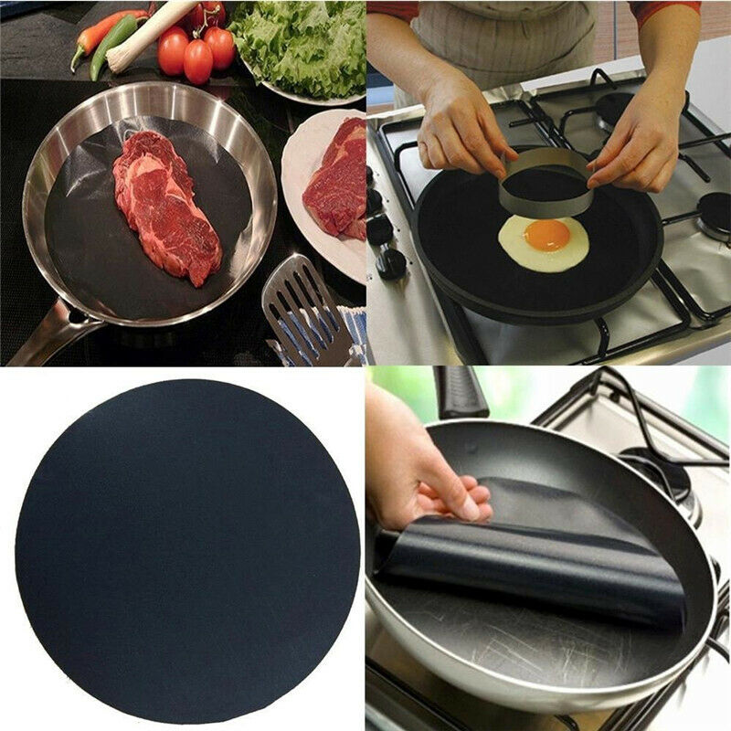 1PC Round Non-stick Baking Mat Round Pan Pad BBQ Cooking Mat Fry Liner Sh.l8