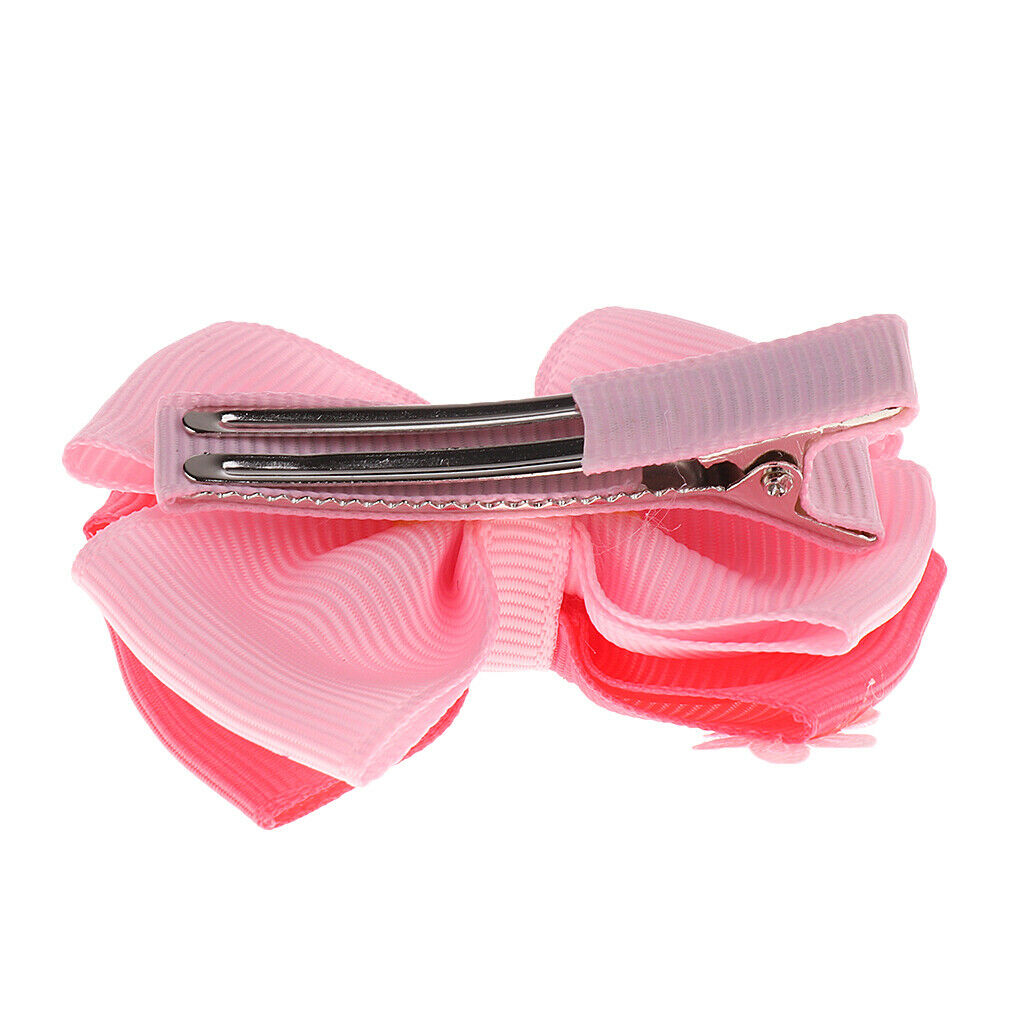 5 Pcs Baby Girls Hair Bow Elastic Ties Ponytail Holders Hair Bands Pink Set
