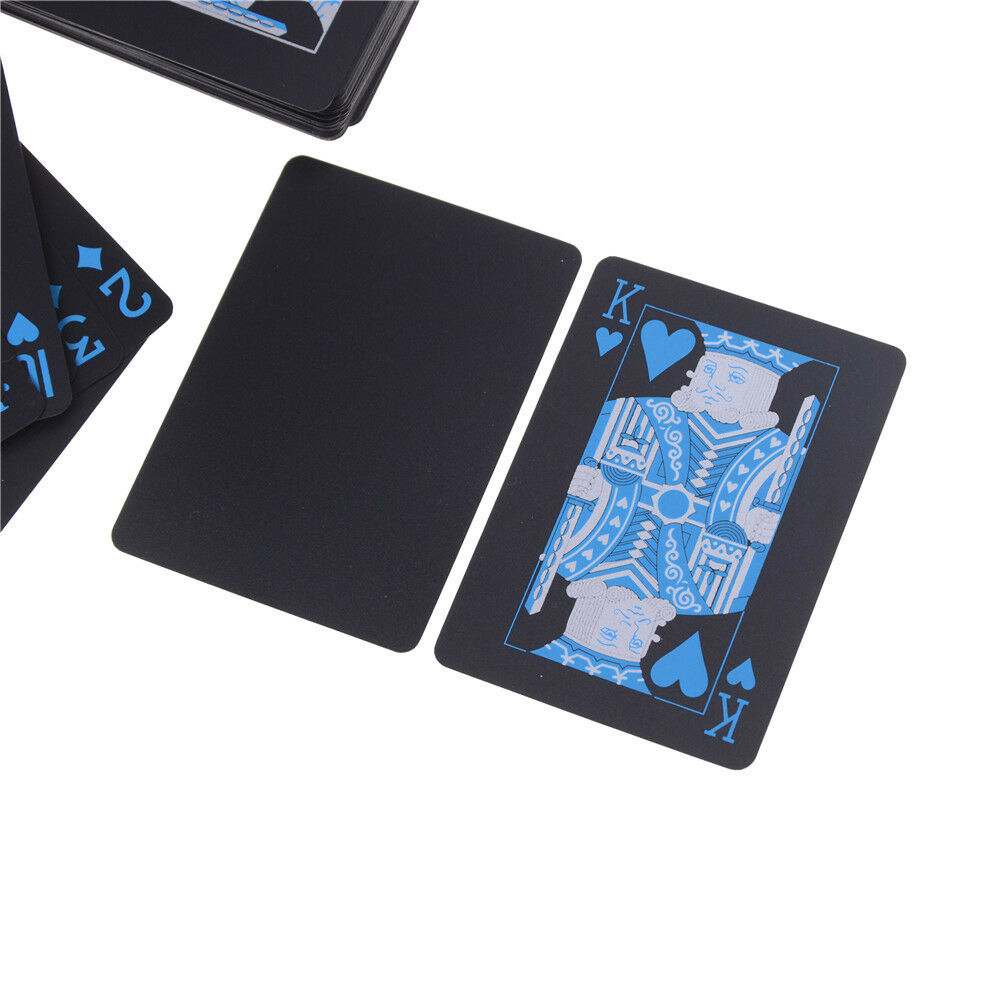 Black Plastic PVC Poker Waterproof Magic Playing Cards Table Gam YU_.l8
