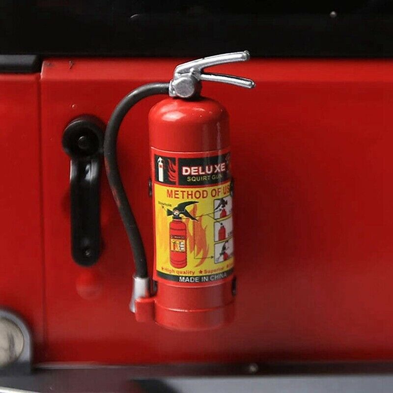 2X(RC Decoration Metal Mini Fire Extinguisher for 1/10 RC Cler Axial SCX10 P3M2)