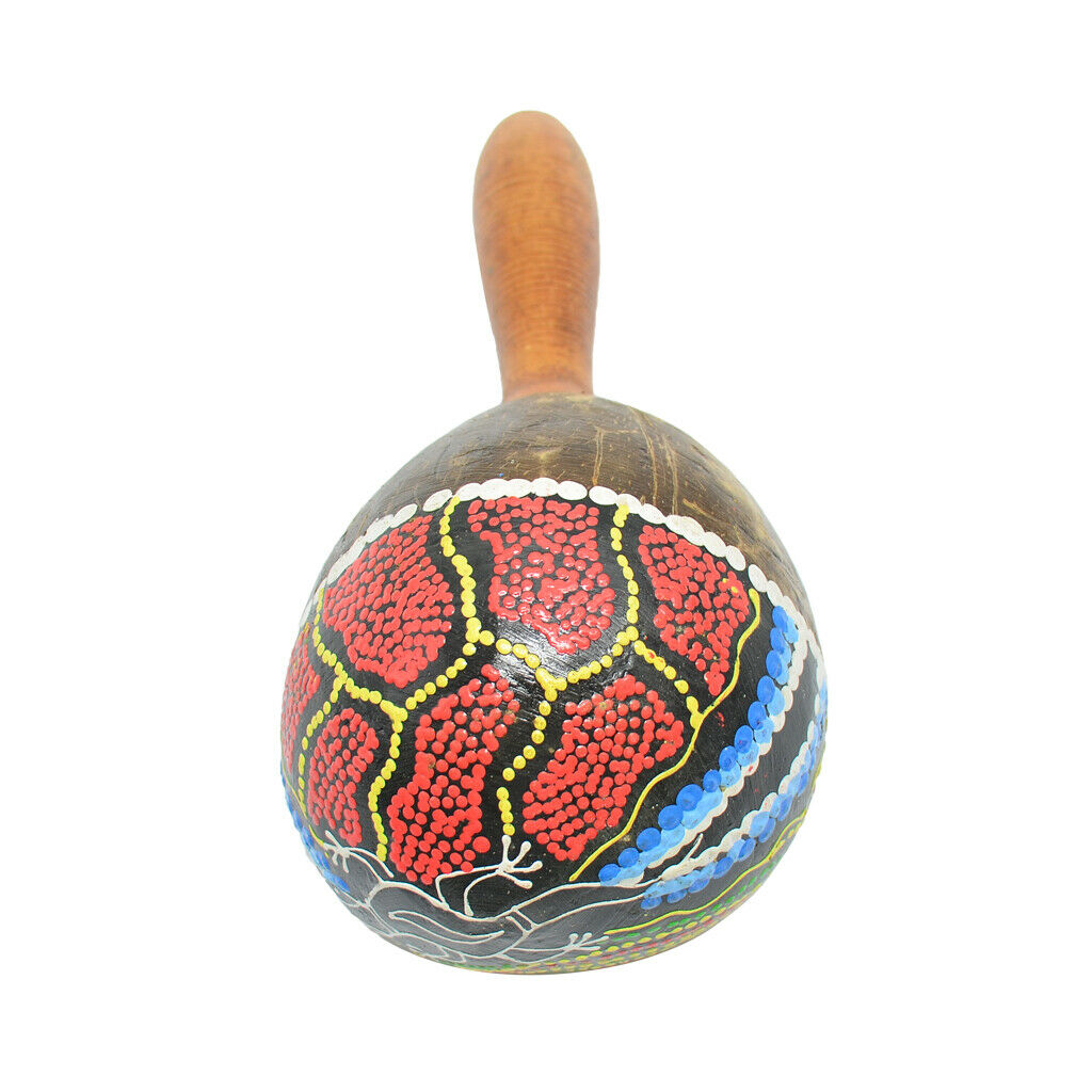 Coconut Shell+Wooden Hand Painted Maraca Sand Shaker for Kids Toys Gift