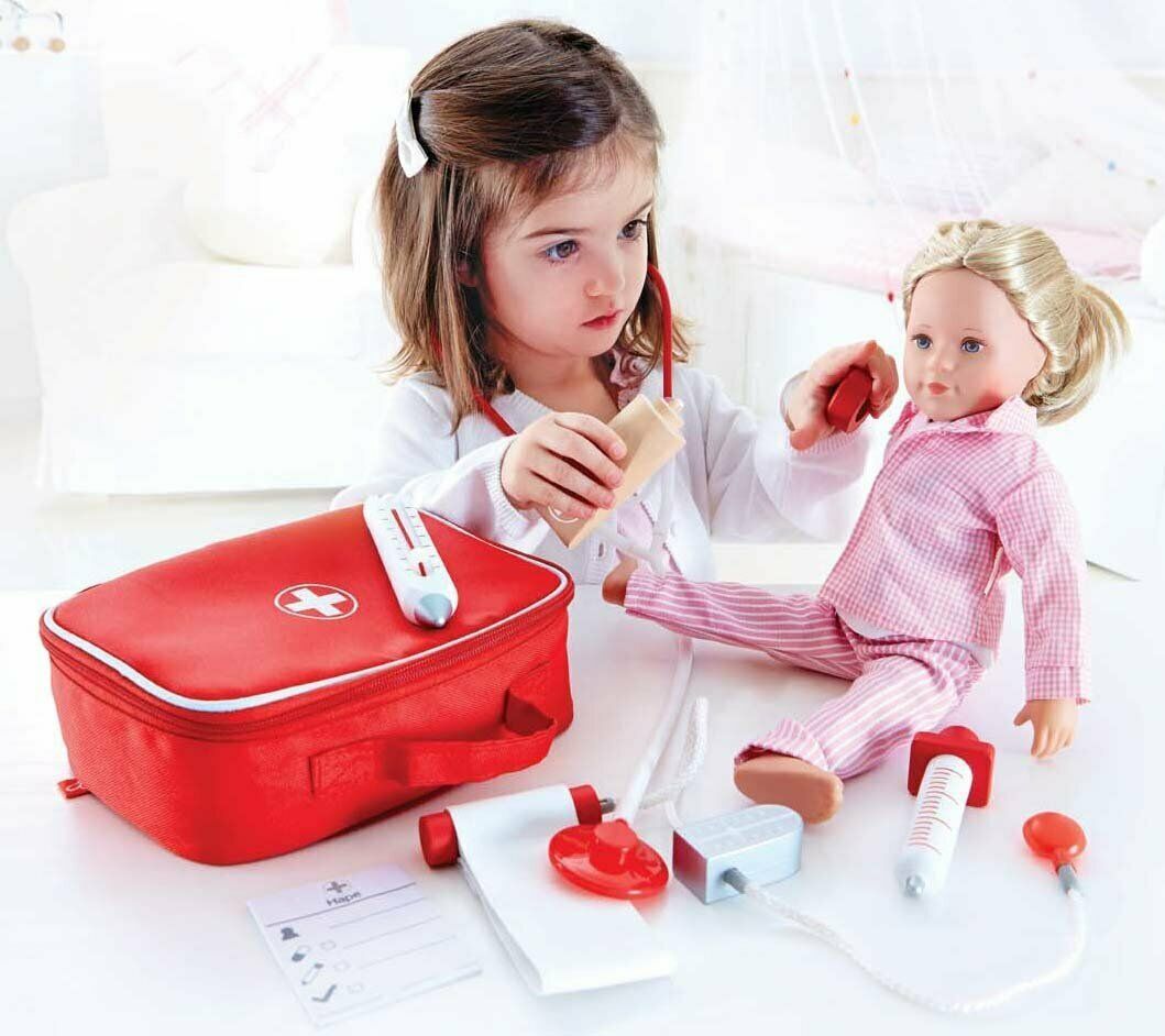E3010 HAPE Doctor On Call Set Wooden Pieces with Bag [Playscapes] Children 3Yrs+